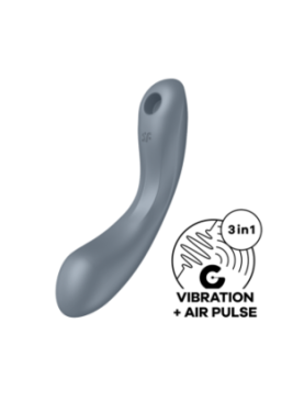 2 en 1 Stimulateur clitoridien air pulsé et vibromasseur point G Curvy Trinity 1 Gris Satisfyer - CC597819